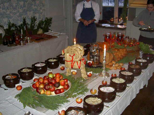 Medium Goat on Christmas table.