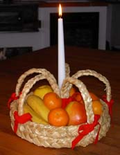 (Fruit and candle not included.)